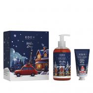 Подарочный набор новогодний Крем для рук + Жидкое мыло для рук с ароматом клюквы и апельсина Eden