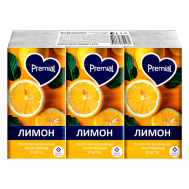 Набор: Платочки бумажные трехслойные белые с ароматом лимона Premial