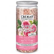 Соль-пена для ванны морская Масло розы омолаживающая Свежая косметика 480 Fito косметик