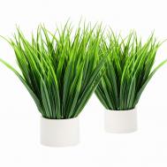 Трава в горшке 2 шт. Искусственные цветы ЛЬНЯНКА HOME