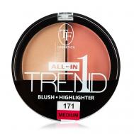 Двойные румяна-хайлайтер TREND ALL-IN-ONE TF