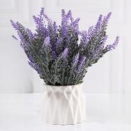 Лаванда искусственная в горшке из архитектурного бетона ЛЬНЯНКА HOME