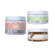 СПА-набор: Маска Увлажнение и питание, Скраб Антицеллюлитный, Соль  с розой DREAM NATURE