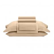 Постельное белье Vip из Oднотонного Сатина Семейное 160x220 Бежевый Arya home collection