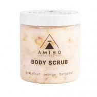 Скраб для тела соляной с люффой, парфюмированный (грейпфрут, апельсин, бергамот) 250 AMIBO