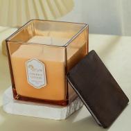 Ароматическая свеча Cherry Coffee с деревянной крышкой Янтарь 810 Arya home collection