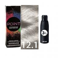 Краска для волос, тон №12.1, Ультра светлый блонд пепельный + Оксид 3% POINT