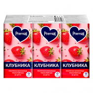 Набор: Платочки бумажные трехслойные белые с ароматом клубники Premial