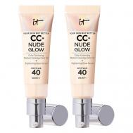 Тональный крем с сияющим финишем Nude Glow CC Cream Duo SPF40, 2 шт IT Cosmetics
