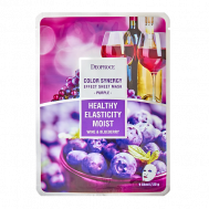 Тканевая маска для лица с экстрактом  голубики и красного вина 20 DEOPROCE