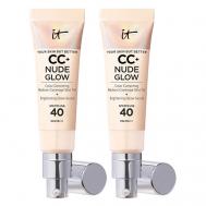 Тональный крем с сияющим финишем Nude Glow CC Cream Duo SPF40, 2 шт IT Cosmetics