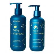Набор нежности Детское крем-мыло + Детский шампунь без слез для новорожденных 0+ SEMESTA