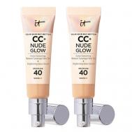 Тональный крем с сияющим финишем Nude Glow CC Cream Duo SPF40, 2 шт IT Cosmetics