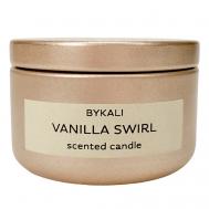 Свеча ароматическая "Ванильный вихрь" с деревянным фитилем в металлической банке 50 BYKALI
