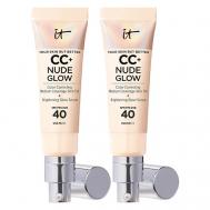 Тональный крем с сияющим финишем Nude Glow CC Cream Duo SPF40, 2 шт IT Cosmetics