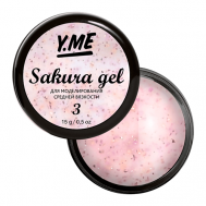 Гель пастельного оттенка с мелкими частичками фольги Sakura Gel Y.ME