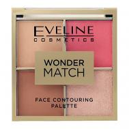 Палетка для контуринга WONDER MATCH (бронзер, румяна, хайлайтер) EVELINE