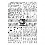Слайдеры для ногтей Черное серебро фольга P.INK