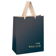 Пакет подарочный "Duotone. Graphite gradient ", отделка фольгой MESHU