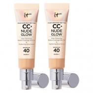 Тональный крем с сияющим финишем Nude Glow CC Cream Duo SPF40, 2 шт IT Cosmetics