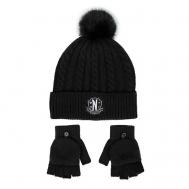 Шапка с перчатками Wednesday