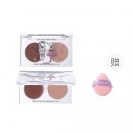 Двухцветные румяна Good Friends Club Dual-Color Blush + Спонж FLORTTE