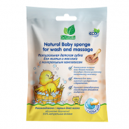 Натуральная детская губка для мытья и массажа с минеральным комплексом DR. TUTTELLЕ