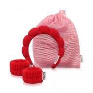Ободок+напульсники красного цвета NINA JAY