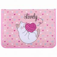 Папка для труда на молнии Fluffy cat Юнландия