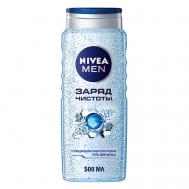Гель для душа мужской "Заряд чистоты" 2 в 1 для тела и волос Men 500 NIVEA