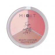 Палетка для скульптурирования лица  BEAUTY CONTOUR 3в1 Mixit