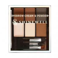 Тени для бровей и век, палетка для макияжа с воском №1 SHINEWELL