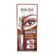 Профессиональный дуэт для бровей карандаш + воск Brow Perfect Alvin D'or
