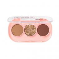 Палетка теней для век, 3 цвета PINK FLASH