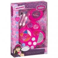 Набор декоративной косметики Eva Moda "Косметичка круглая" 4 уровня розовая Bondibon