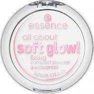 Пудра компактная с эффектом сияния all about soft glow! fixing compact powder waterproof 8 Essence