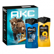 АКС Подарочный набор MEN НА ПЛЯЖЕ ОКЕАНА Гель для душа и шампунь 3в1 + Гель для душа и шампунь 2в1 AXE