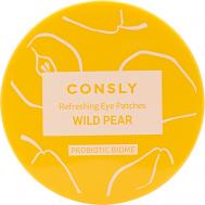 Патчи для мгновенного сияния и свежести кожи вокруг глаз с пробиотиками и экстрактом дикой груши Refreshing Eye Patches Wild Pear Probiotic Biome Consly