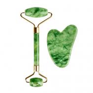 Набор нефритовый роллер-массажер для лица и скребок Гуаша AMG331 Gezatone