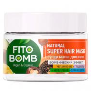 Супер маска для волос Увлажнение Гладкость Укрепление Сияние цвета FITO BOMB 250 Fito косметик