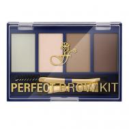 Тени для век и бровей с аппликаторами и кистью Ffleur