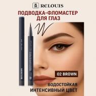Подводка-фломастер для глаз водостойкая с кисточкой Relouis