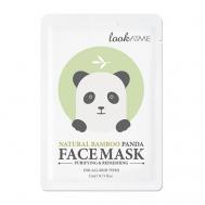 Маска для лица тканевая с экстрактом бамбука очищающая и освежающая Natural Bamboo Panda Face Mask 21 LOOK AT ME