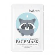 Маска для лица тканевая очищающая и интенсивно увлажняющая Aqua Moisture Raccoon Face Mask 21 LOOK AT ME