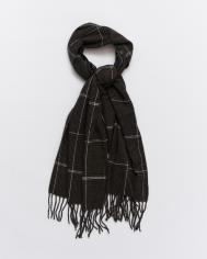 Тканевый шарф в клетку с длинной бахромой ZOLLA