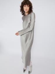 Атласное платье миди с разрезом ZOLLA