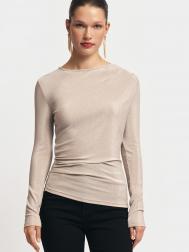 Трикотажный топ-лонгслив с люрексом ZOLLA