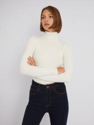 Джемпер-водолазка из тонкого вязаного трикотажа с фактурой-риб ZOLLA