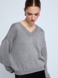 Вязаный пуловер объёмного фасона с люрексом ZOLLA