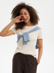 Футболка из хлопка однотонная ZOLLA